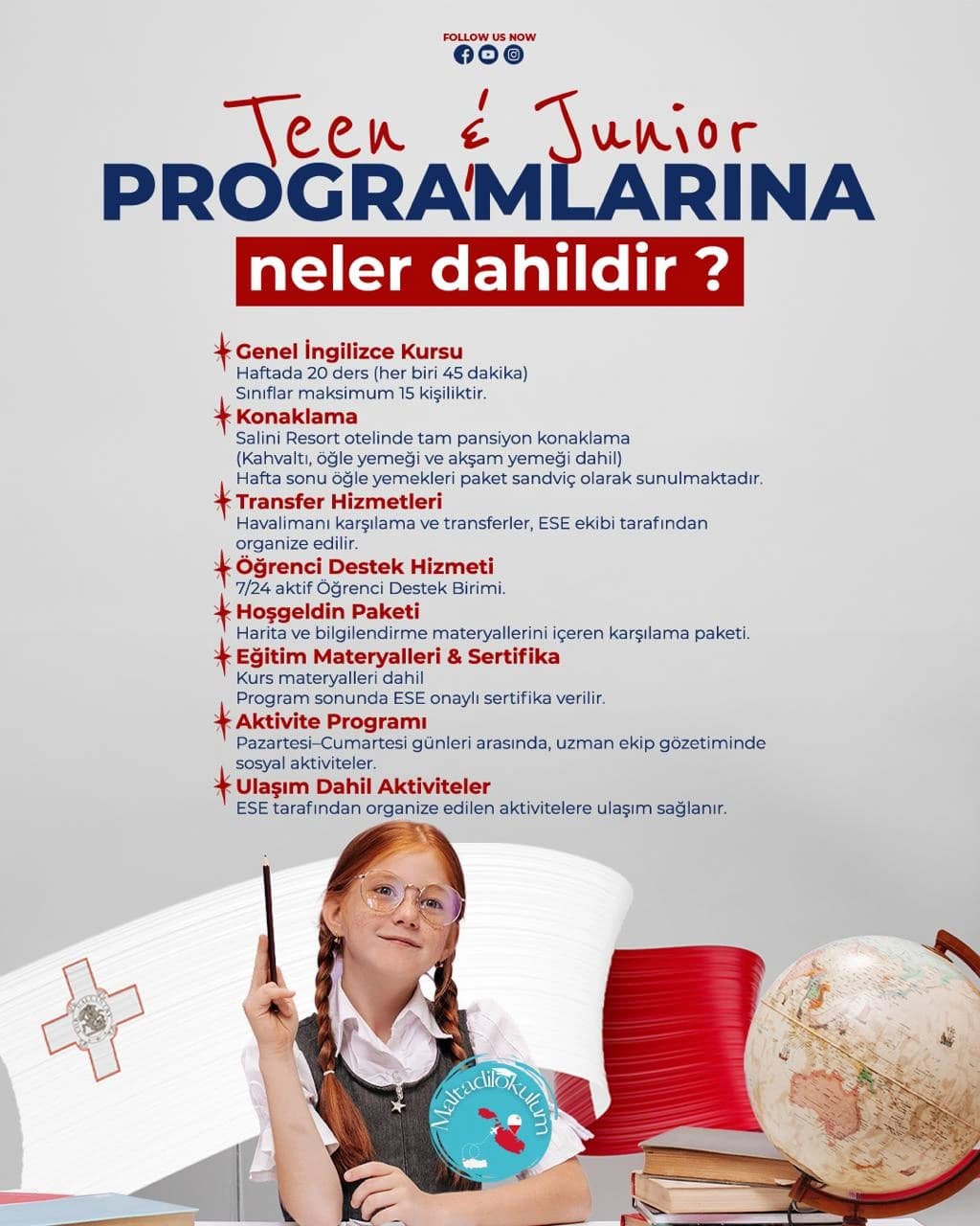 Malta aile yaz okulu programına dahil hizmetler