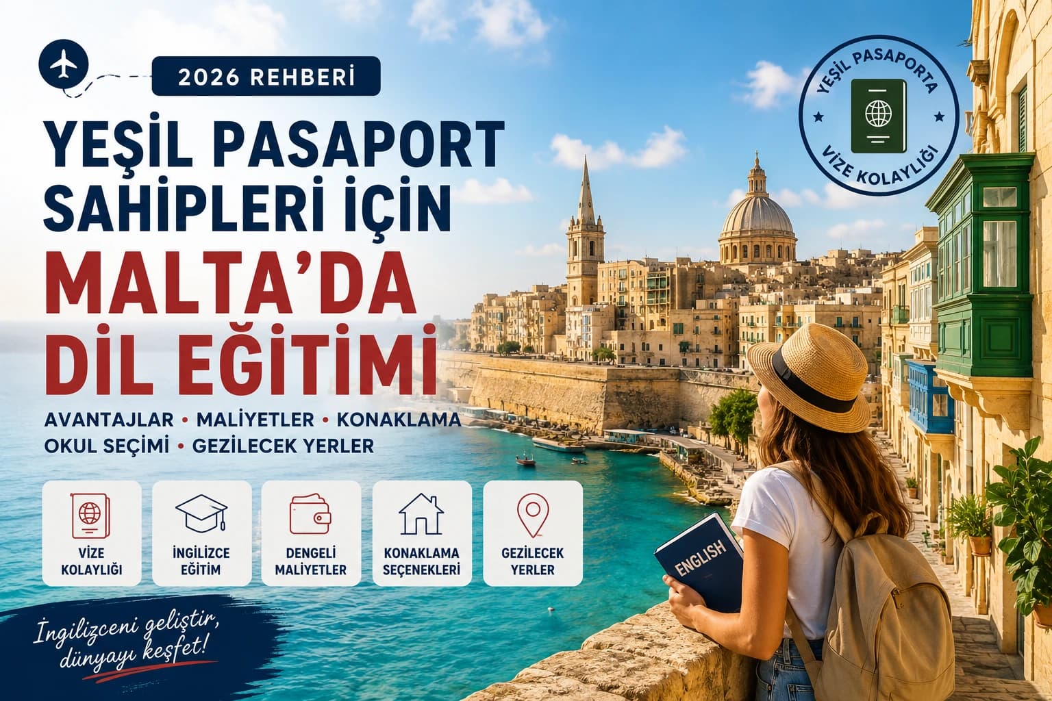Yeşil Pasaport Sahipleri İçin Malta'da Dil Eğitimi kapak görseli